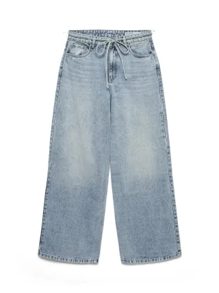 VERO MODA - VMWIEN MR WIDE BELT JEANS SI338 NOOS Light Blue Denim - Gr. - 32