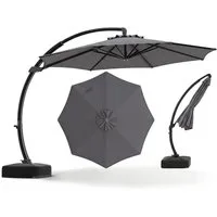 COSTWAY Sonnenschirm, LxB: 345x345 cm, Ampelschirm 330x330 mit Ständer, großer Gartenschirm