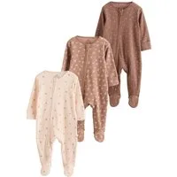 Next Schlafoverall Baby Schlafanzüge mit Zweiwege-RV, 3er-Pack (3-tlg)