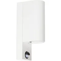 Prios Außen-Wandleuchte Tetje, Metall, Weiß IP65mit Bewegungsmelder, 2 x 10 W LED