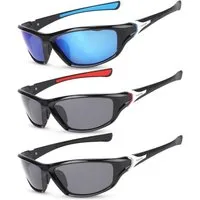 LuxusKollektion Sonnenbrille Sonnenbrille Herren Damen Polarisierte UV 400 Radfahren Schwarz