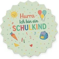 itenga Aufkleber itenga 10x Aufkleber Sticker "Hurra Ich bin ein Schulkind 12 x 12 cm