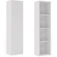 KOBI S.C. Bücherregal LONI Schrankregal 160x40 cm Weiß eintüriger Mehrzweckschrank mit Regal
