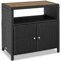 tectake Geräteschrank Rattan WPC-Schrank - wetterfeste WPC-Lamellen (GartenschrankMontagematerialMontageanleitung, 1-St., 1 St) fein geflochtenes Polyrattan