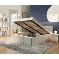 thematys Stauraumbett mit Bettkasten & Lattenrost – Polsterbett 120x200–180x200 – (Optional mit 28 cm H3/H4 Taschenfederkern oder 23 cm Taschenfederkern-Matratze H2, hydraulisches Stauraumbett)