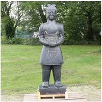 Oriental Galerie Dekofigur Samurai Krieger aus Stein Gartenfigur stehend 152 cm (1 St)