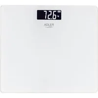ADLER EUROPE Personenwaage AD 8194W Digital bis 180 kg, USB-C Akku Waage, Badwaage, Glaswaage für Bad, Körpergewicht, Schwarz