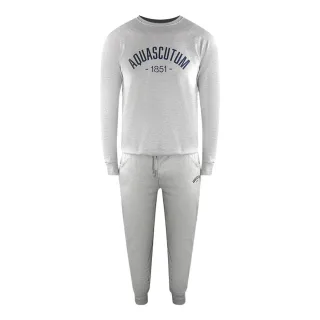 Aquascutum - "Old School" Trainingsanzug für Herren, Rundhalsausschnitt (Grau)