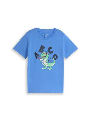 tom tailor kids - T-Shirt mit Print soft mid blue - Gr. - 122