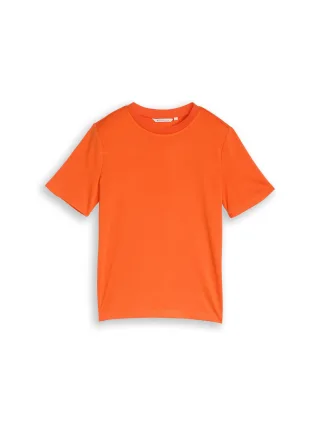 Denim Tom Tailor - Loose Fit T-Shirt fiery orange - Gr. - XS