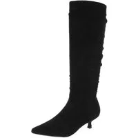 Ital-Design Elegante Stiefel mit Raffung für Damen im Alltag Stiefel (90515051) Pfennig-/Stilettoabsatz Stiefel in Schwarz