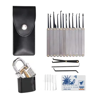 22PCS Stainless steel Picks and Padlocks Set Complete with Picking Blade, Wrench and Other Accessories Suitable for Ever