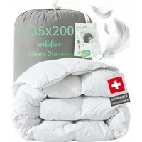Welldora 4-Jahreszeitenbett, Komfort Bettdecke, Fachärztlich geprüft, Oeko-Tex, Allergiker, Füllung: 100% Extraweiche Federn & Daunen, Ganzjahres Federbett
