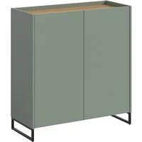 Home affaire Schuhschrank EVRID, Breite 90cm, 2 Türen, 5 Einlegeböden, inkl. Metall-Kufenfüße (1-St., individuell mit anderen Artikel der Serie EVRID erweiterbar) Schuhkommode, Kommode, Sideboard, Garderobenschrank, Flurkommode
