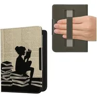 kwmobile E-Reader-Hülle Schutzhülle für Kobo Clara BW / Clara Colour / Tolino Shine (5), eReader Flip Case mit Handschlaufe und Auto Sleep Funktion