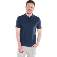 Engbers Poloshirt Herren Modisches Strickpolo mit Reißverschluss, Saphirblau
