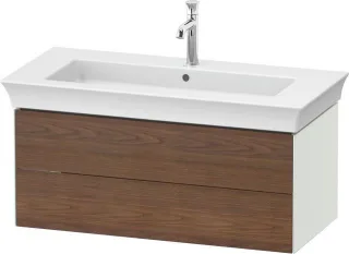 Duravit White Tulip Waschtischunterbau wandhängend Amerikanischer Nussbaum & Weiß Matt & Seidenmatt WT4342077360010