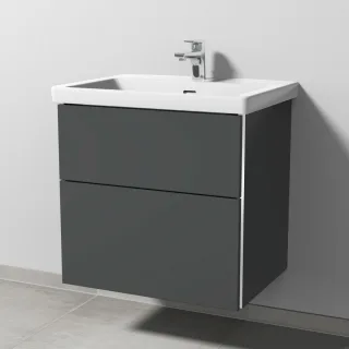 Sanipa 3way Waschtischunterbau zu Villeroy & Boch Subway 3.0 Waschtisch mit 2 Auszügen, Anthrazit-Ma BR84722