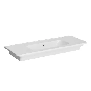 VitrA New S20 Round Möbelwaschtisch mit 1 Becken mit Hahnloch mittig Weiß Hochglanz,7683B003-0001 7683B003-0001
