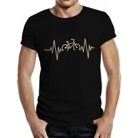 RAHMENLOS® T-Shirt für Radfahrer: Herzschlag Fahrradfahrer
