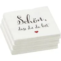 CEPEWA Papierserviette Papierservietten “Schön, dass Du da bist" 60er Set