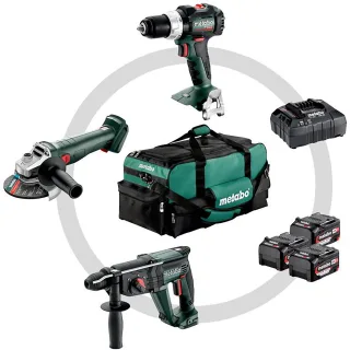 Metabo Akku Combo Set 3.1 18 V SB 18 LT BL + W 18 L 9-125 Quick + KH 18 LTX 24 - Werkzeugtasche - 685212000