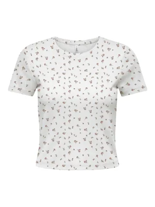 ONLY - ONLFENJA S/S AOP TOP JRS NOOS Cloud Dancer - Gr. - XS