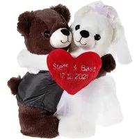 Heunec® Kuscheltier Hochzeitsbärenpaar Bär & Bärin, individuell bestickbar, mit individueller Bestickung