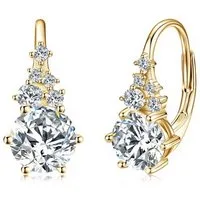 ROUGEMONT Paar Creolen Moissanit Damen Creolen Ohrringe 1,0ct 18K Gold -925 Sterling Silber, Echtschmuck mit Echtheitszertifikat