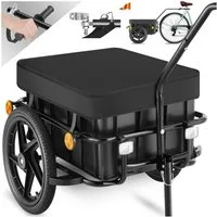 tectake Fahrradlastenanhänger Fahrradanhänger, luftgefüllte Profilreifen, Belastbarkeit 50 kg, Regenplane aus 600D Oxford-Gewebe, inkl. Reflektoren und Warnfahne