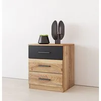 Home affaire Nachtkonsole Faweza,Breite 46 cm, Nachtschrank mit 3 Schubladen, Nachttisch, Nachtkommode viel Stauraum