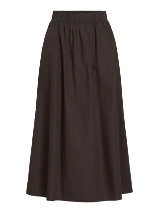 VILA - VISOPHIE HW ANKLE SKIRT - NOOS Coffee Bean - Gr. - 36