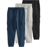 Next Jogginghose Slim Fit Cargo-Jogginghose, 3er Pack (3-tlg)
