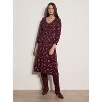 Apricot Midikleid Blumenkleid mit Rüschen