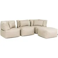 icon Gartenlounge-Set Modulares Outdoorsofa 4 Stück aus Webstoff „Noa“, (Spar-Set, 2 x Ecksofa, 1 x Sessel, 1 x Hocker), Made in Germany, UV-beständig, wetterfest