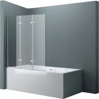 doporro Duschwand Badewannenaufsatz Duschwand badewanne inkl. Nano-Versiegelung 6mm ESG, 6mm Einscheibensicherheitsglas, Selbstreinigende Nano-Beschichtung