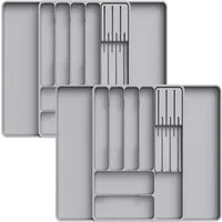 Lifewit Besteckeinsatz Erweiterbarer Besteckkasten mit herausnehmbarem Messerblock (2 St)