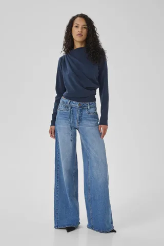 Langarm-Bluse HelleMW Casual fit dark blue