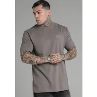 Siksilk T-Shirt SikSilk Herren Braunes Relaxed Fit T-Shirt