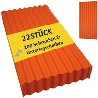 Thanaddo Trapezblech 22-teiliges Set aus trapezförmigen PVC-Wellplatten - 10,12 m²