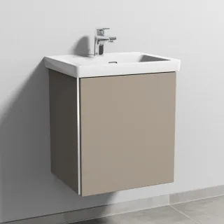 Sanipa 3way Waschtischunterbau zu Villeroy & Boch Subway 3.0 Waschtisch mit 1 Tür, Sandgrau-Matt BS84567