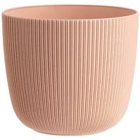 Engelland Blumentopf Pflanztopf mit Drainagesystem (Vorteils-Set, 1 St., robuster PP-Kunststoff), Rillenoptik, UV-resistent, Drainagesystem, direkte Bepflanzung