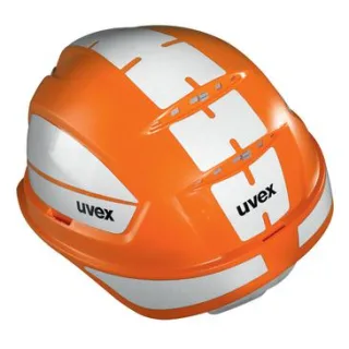 uvex pheos IES Schutzhelm mit Reflexset L - mit Lüftung - mit Drehradsystem - langer Schirm orange 55 cm - 61 cm - 9772246