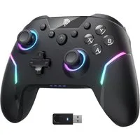 ANYSUN Controller Wireless Gaming Controller mit RGB-Hintergrundbeleuchtung Controller (Bluetooth Controller mit 2 in 1 Trigger & abnehmbare Hall Joystick, & Mechanische Tasten, 6 Achsen Gyro, Kompatibel mit PC/Switch/Handy)