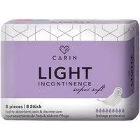 CARIN Inkontinenz-Einlage Carin Light Incontinence, 32-St., 4er Packung (32 Einlagen), Kein Verrutschen durch Spezialfixierung