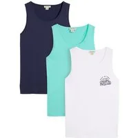 bonprix Tanktop (Packung, 3er) aus reiner Baumwolle, ärmelloses Design, im 3er Pack, regular fit