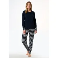 Schiesser Schlafanzug Casual Essentials (2 tlg) Baumwolle, Rundhalsausschnitt, langärmelig