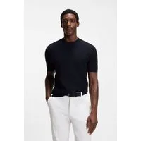 BOSS Kurzarmpullover Nilton Premium Menswear Business-Casual-Look, Strukturstrick-Material