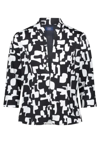 Vera Mont - Jerseyjacke Dunkelblau/Weiß - Gr. - 44