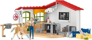 schleich 42502 Tierarzt-Praxis mit Haustieren für Kinder ab 3+ Jahren FARM WORLD - Spielset